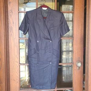 Max mara double breasted linen dress